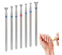 Nail Drill Bit Set, 7 Pcs Diamond Nails Drills Bits Russian Electric Manicure-Grinding Head Tool Manicure Drill Bits Mini Sanding Bands Cuticle Removal Bit Diamond Manicure Set (# 03)