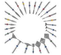 Nail Drill Bit Set, Nail Drill Bits Set for Manicure, 10PCS Diamond Milling Cutter Nail Drill Bits Set Stainless Steel 2.35mm Shank(E237 m)