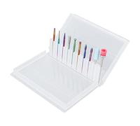 Nail Drill Bit Set Premium Diamond Nail Polishing Head Kit for Nail Art Salon Manicure 10pcs Different Shapes Durable Heat Fit Most Electric Nail Drill Machines