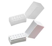 Nail Drill Bit Storage Case 12 Hole Plastic Folding White 2pcs | Portable Organiser for Nail Polishing Heads, Personal Home Use and Professional Shop Display, Lightweight Pack