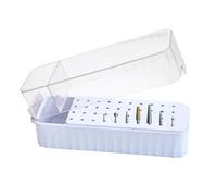 Nail Drill Bits Holder - ABS 15.2×4.5×6.3 cm | Nail Dřill Holder with Dustproof Transparent Cover, Cuticle Care, Naíl Drill Organizer | Home Manicure, Salon Workstation