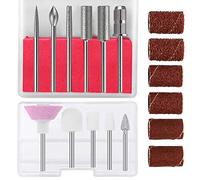 Nail Drill Bits Set - 11Pcs 3/32" Shank Electric Diamond Nail Art File Tips Bits,Cuticle Acrylic Nails Remover Polish Bits Tool with 6Pcs Sanding Bands for Nails Manicures Pedicure Home Salon