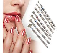 Nail Drill Bits Set, 7pcs Ceramic Safety Professional 3/32 inch Diamond Carbide Nail Drill Bit for Remove Acrylic Gel Nails Cuticle Manicure Pedicure Manicure Grinding Head Tool Home Salon Use