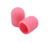 Nail Drill Bits Set, Sanding Bands Caps, 10pcs Nail Drill Sanding Bands Set Pink Pedicure Sanding Caps(120grit)