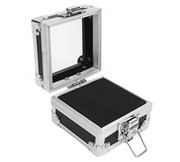 Nail Drill Bits Storage Box Aluminum Alloy Transparent Cover 25 Hole Organizer for Nail Artists and Salons Lightweight Durable and (Black)