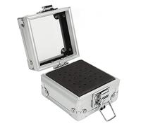 Nail Drill Bits Storage Box Aluminum Alloy Transparent Cover 25 Hole Organizer for Nail Artists and Salons Lightweight Durable and (Silver)
