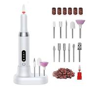 Nail Drill,Cordless Electric Nail Drill,Portable 13 in 1 Kit Rechargeable Efile Nail Machine Professional Nail Grinder Manicure Pedicure Polishing Shape Tools for Home Salon Use (White)