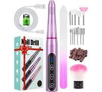 Nail Drill Cordless, Electric Nail Files Professional for Acrylic Nails, Rechargeable Electric Nail Drill with 20000 RPM, 5 Adjustable Speed E File, Portable Manicure Pedicure Kit Gifts for Women Mum
