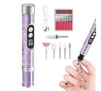 Nail Drill Cordless - Portable Grinder Kit, High Torque Adjustable Speed, Non Slip Ergonomic Lightweight Handpiece | Complete Professional Grooming Tool for Nail Shaping and Callus Buffing