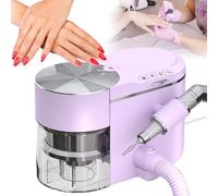 Nail Drill Dust Collector 2-in-1 Portable Polisher with Extension Hose Adjustable Suction Low Noise ≤68db Perfect for Manicure