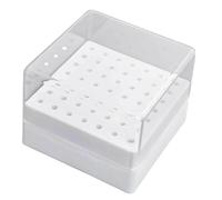 Nail Drill Holder - 49 Holes Organizer Box | Drill Bit Box, Dustproof PVC Container, Nail Tool Case with Clear Cover for Use, white, Please refer to the description, Please refer to description