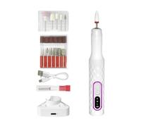 Nail Drill Kit - Electric File Set for Acrylic Gel Nails - Rechargeable Pedicure Manicure Grinding Polishing Shaping Tool for Salon Home Travel Indoor Outdoor