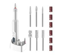 Nail Drill Machine with Bits | Nails Files for Acrylic and Gel Nails | Nail Electric File Drill Kit for Thick Toe Fingernails | Portable Manicure Supplies for Trimming Carving Shaping Polishing