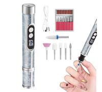 Nail Drill Professional - Electric Grinder Machine, Rechargeable Polisher Tool, Digital Display Cordless Shaping Device | Nail Drill Kit with 18 Bits Low Noise Professional for Manicure Pedicure Salon