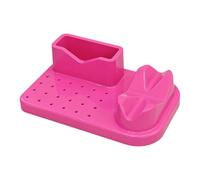 Nail Drill Stand Organizer 20 Holes Electric Manicure Accessory Portable Grinding Machine Rack Holder for Nail Art Tools- Rose Red