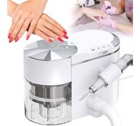 Nail Drill with Built-in Suction, Portable 2-in-1 Dust Collector Kit, 200W Powerful Extractor, Adjustable 35,000 RPM, Low Noise for Nail Artists
