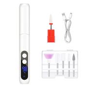 Nail Drills Electric Nail Clipper Automatic for Women Fingernail Clippers Portable Long Handle Rechargeable Portable USB Rechargeable 3-Speed Adjustable (158x21x21.8mm,White)