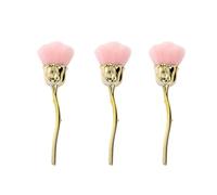 Nail Dust Brush 1/2/3pcs Flower Nail Cleaning Brush | Dust Powder Brush Nail Brush Cleaning Nails Woman DlY Fake Nails(Gold-3pcs)