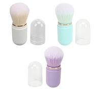 Nail Dust Cleansing Brush Soft Hair Comfortable Grip Loose Powder Brush with Cover White Purple Green for Nail Art and Makeup 3pcs