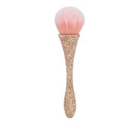 Nail Dust Cleansing Brush Soft Nylon Hair Comfortable Grip Prevent Deformation Loose Powder Brush for Nail Salon Use ABS Nylon Hair (Yellow)