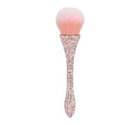 Nail Dust Cleansing Brush, Soft Nylon Hair Nail Art Dust Remover Brush with Comfortable Grip, Ergonomic Handle for Salon Use, Prevents Deformation and (Pink)
