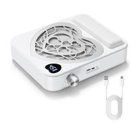 Nail Dust Collector, 4500 RPM Adjustable Suction Nail Dust Extractor With Reusable Filter,Rechargeable Dust Collector Portable Nail Salon Manicure Tool for Acrylic Nail Polish, Salon and Home Beginner