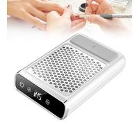 Nail Dust Collector for Acrylic Nails with a Hand Pillow, 80W Powerful Nail Vacuum Dust Collection with Removable Filter Element, Intelligent LCD Touch Screen, Rechargeable, Low Noise, for Nail Salon