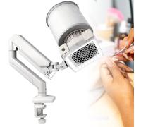Nail Dust Collector Professional with Built-in LED Lamp, Table Clamp Nail Dust Vacuum Cleaner, 360° Suction Nail Dust Extractor for Acrylic Nails, Gel Polish Removal, Dip Powder, Nail Salon