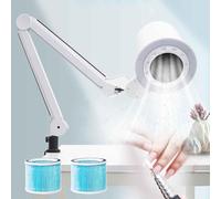 Nail Dust Collector with LED Light, Professional 80W Dust Extractor Nails with Adjustable Suction, Reusable Filter, Low Noise Vacuum for Nail Salon, Acrylic Nail Removal,One Size,White