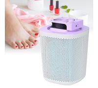 Nail Dust Collector with Reusable Filter - Portable Nail Vacuum Vent Fan, Low Noise, 3600 RPM Foot Art Collector Collecting Remover, Extra-Large, with Adjustable Speed,Purple