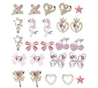 Nail Embellishments - Manicure 3D Nail Decoration Craft,Ribbon Bow Heart Star Cherry Butterflies Flower Rhinestones Charm for Salon Manicure Accessories Women Enhanced Creativity