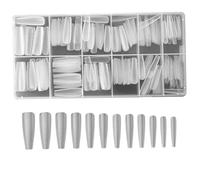 Nail Extension Forms 240Pcs/Set Assorted Ultra-Thin Frosted Clear Nail Forms with Storage Case, Manicure Accessories for Home, Salon