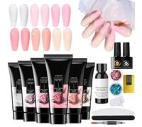 Nail Extension Gel | Building Gel Base Coat Glue Set | Long Lasting Multifunctional Fingernail Polish Base for Beginners Professionals Manicur
