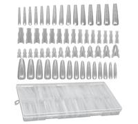 Nail Extensions Clear 180 Pieces Sandwich Manicure Tools | Coffin Nails Tips for Family Friends Makeup Salon Home Travel Wedding Bridal Spa Holiday