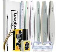 Nail File and Buffer,Teenitor Nail Care kit with Nail File Buffer, Professional Manicure Nail File Block Buffer Polish, Cuticle Nippers, Cuticle Oil and Cuticle Pusher, Manicure Tools Kit, Yellow