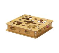 Nail File Box - Cat Scratch Puzzle for Play | Wooden Interactive with 2 Bells, Enrichment Toy Accessory, Indoor Claw Trimming Aid, Kitten Entertainment Tool, Fun Training Game for Healthy Paws
