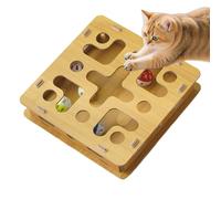 Nail File Box - Enrichment Box | Cat Scratch Puzzle, Use for Cats | Wooden Table Toy with Bell | Enrichment Boxes for Cats | for Kittens by int