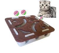Nail File Box for Cats - Cat Box Toy | Felt Enrichment Toy with Ball for Behavior Training In The Home Alone After Eating, Play Area In The Bedroom At Home, Toys