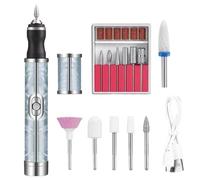 Nail File Drill - Cordless Drill Set for Nails,USB Rechargeable Low Noise Manicure Accessories, Hand Fingernail Tools for Women Teens Girls