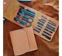 Nail File Nail Scissors Clipper Manicure Pedicure Kit Convenient to Use Manicure Set Sturdy for Travelling,12 pcs Black Coffee