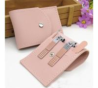 Nail File Nail Scissors Clipper Manicure Pedicure Kit Convenient to Use Manicure Set Sturdy for Travelling,4 pcs Pink Coffee B