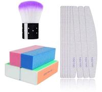 Nail File Set, 13 Pack Nail Files Buffers Nail Brush Professional Nail Files Block 100/180 Grit Double Sided Emery Board Manicure Set for Nail Trimming Grinding Polishing Shining, Random Colors