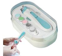 Nail Filer Electric Baby, Led Light Anti-Pinch Trim Grinder, Battery Powered Buffer Kit Children's Safe Manicure Care Set, Gentle Grooming Tool for Boys Girls Babies Daily Use