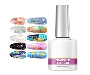 Nail Foil Transfer Glue - 10ml Strong Adhesive Manicure Starry Sky, Long Lasting Gel, Decorative Art Supply | UV LED Professional Liquid, Beauty Accessory For Home Salon Wedding Party Groom