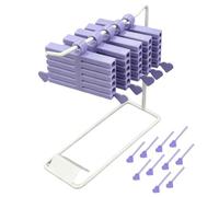 Nail Foil Transfer Storage Box 16 Pieces 3D Printed Portable, purple, See | Nail Wraps Storage for Manicure Home Travel Wedding Spa Grooming Party Everyday