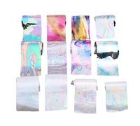 Nail Foils For Nail Art Wraps 12 Pcs Multicolor Starry Sky Nail Transfers Stickers Stylish Handy and professional