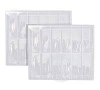 Nail Forms 240PCS 12 Sizes Poly Gel Nail Forms, Clear Plastic Tips, Reusable Dual Stencils for Home & Salon