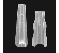 Nail-Forms - Clear Sandwich Structure for Coffin Nails Tips, Flexible Design, Easy Apply Feature, Nail Tool, Beauty Accessory for Family Friends Pedicure Beauty Makeup Salon Home 8.66in