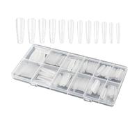 Nail Forms For Gel - 240 Piece Clear Press-On Tips Builder Fake Tool, Extension Mold, Full Cover System | Professional Finger Manicure, Beauty Accessory For Women Toes Home Personal Care
