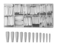 Nail Forms for Gel Builder, Nail Extension Forms 240Pcs/Set Assorted Ultra-Thin Frosted Clear with Storage Case, Manicure Accessories for Home, Salon, Extension